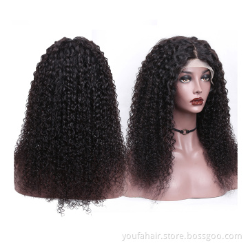 13*4 HD Lace Human Hair Wig Vendors Kinky Curly Unprocessed Cheap Brazilian Virgin Hair Cuticle Aligned Hair HD Lace Frontal Wig